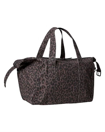 Lala Berlin - Printed Canvas Taske - Chocolate Brown Leo